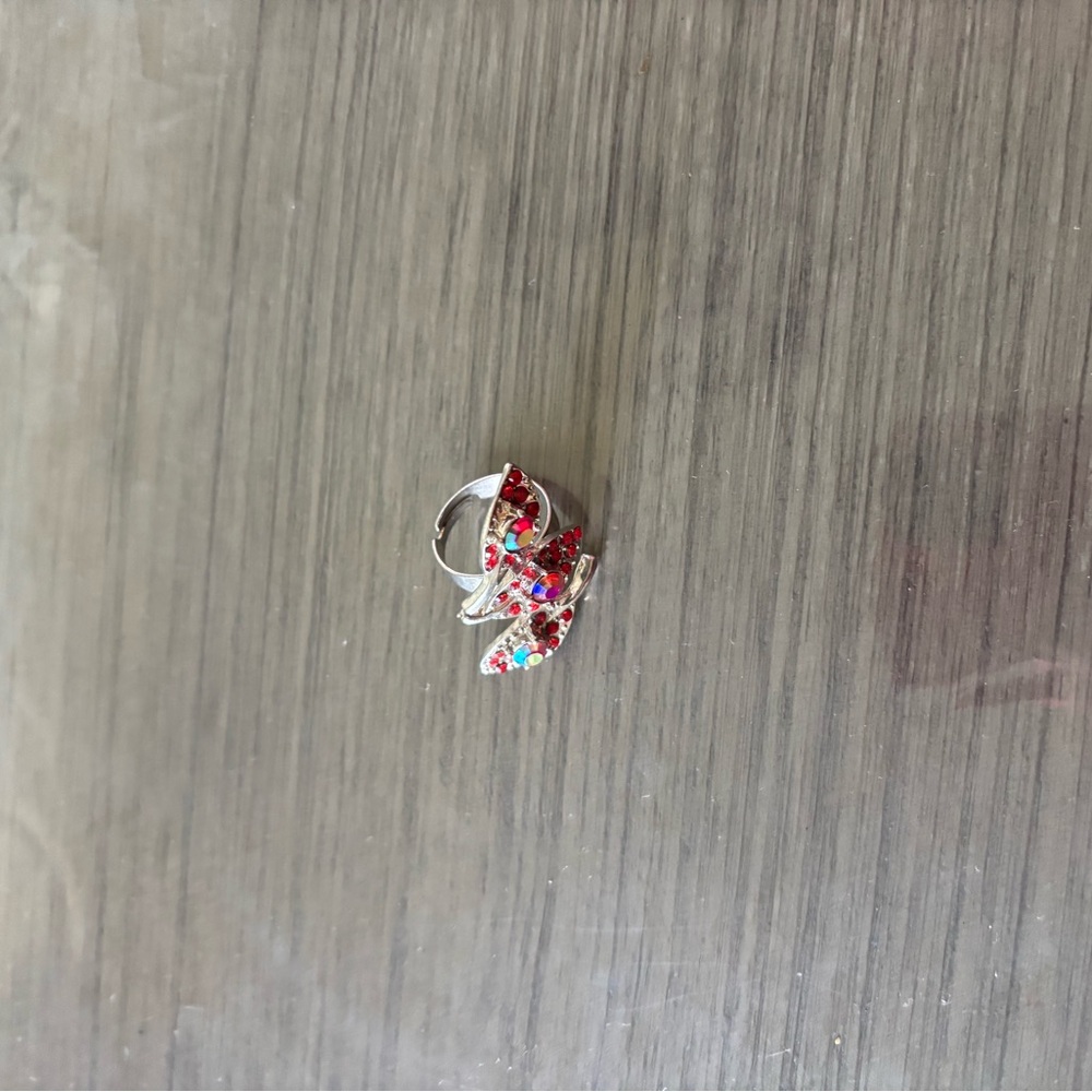 Colorful Rhinestone Bow Ring - Picture 2 of 2